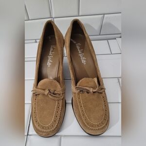 Alexandra Bartlett Ladies Tan Suede Leather 3in Wedge Heel Shoe  Preppy Ivy Leag